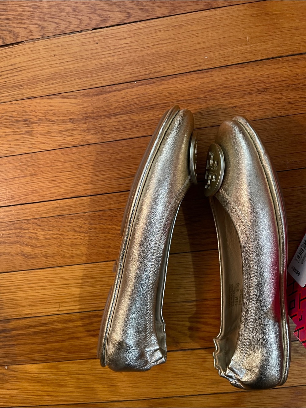 Tory Burch Metallic Gold Reva Ballet Flats - Picture 13 of 14
